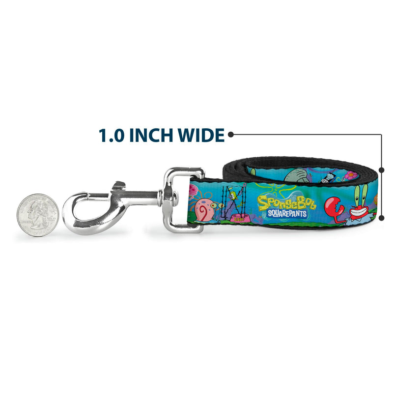 Buckle-Down Pet Leash - SpongeBob and Friends/Logo - 4 Feet Long - 1" Wide - PawsPlanet Australia