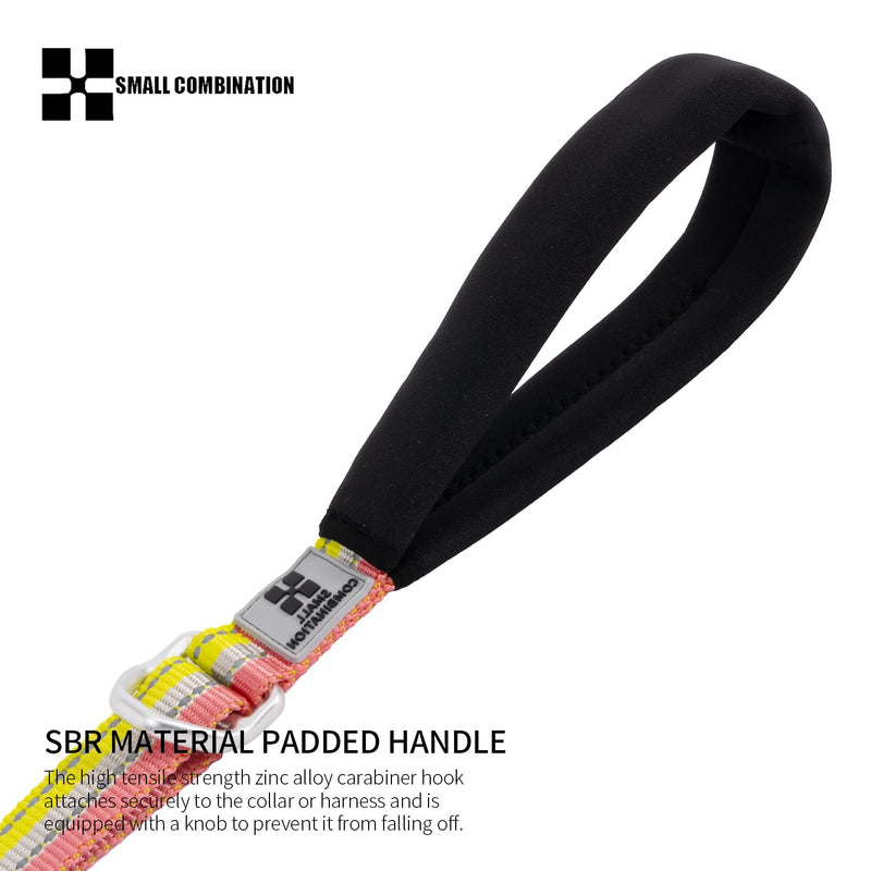 Reflective Dog Leash High-Strength Nylon Webbing&Aircraft Alloy Hooks Adjustable (117-177cm) with Anti-Slip Handle Multi-Color Options (E, S) E/Orange