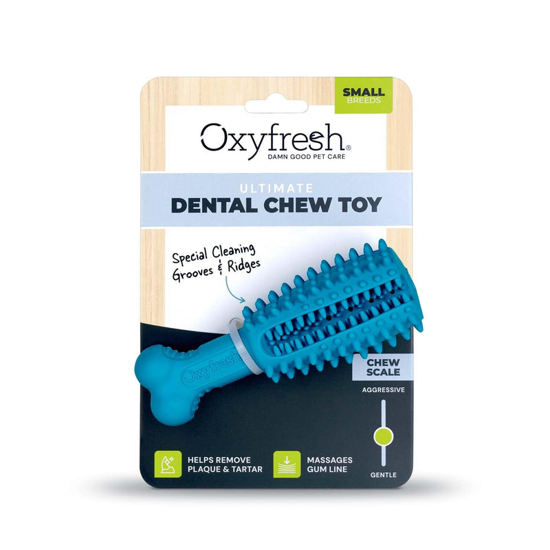 Oxyfresh Dog Dental Toy - Best Durable Rubber Dog Chew Toy for Aggressive Chewers - Removes Plaque, Cleans Teeth & Freshens Breath without Brushing (Small) Small