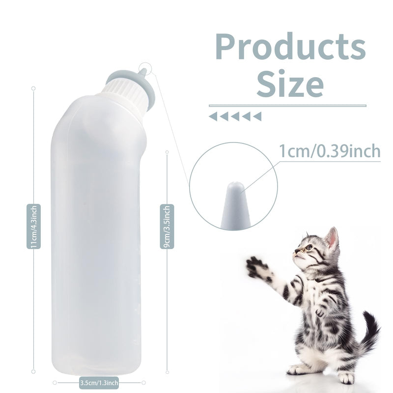 5Pack Kitten Bottle for Nursing Puppy Milk Kitten Bottles Feeding Kit Silicone Nipple for Newborn Pets Kittens, Puppy,Squirrel (Grey) - PawsPlanet Australia