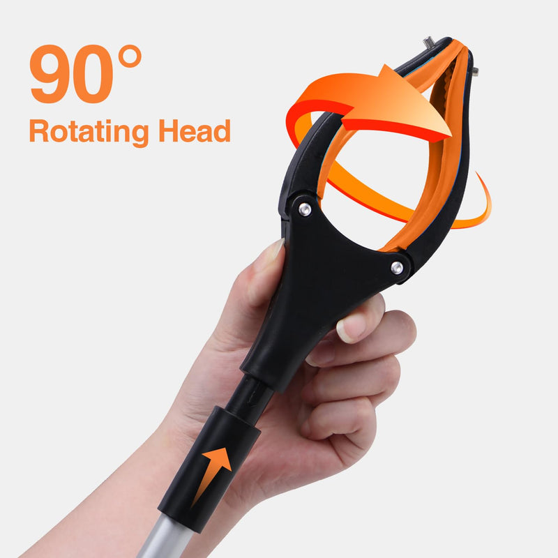 2-Pack Extra Long Grabber Reacher, 32" Foldable Trash Picker Grabber with Strong Magnetic Tip, 90° Rotating Head Trash Gripper, Trash Claw Grabber Tool,Hand Grabber for Reaching Orange - PawsPlanet Australia