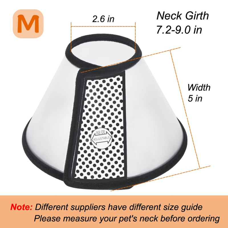 Vivifying Cat Cone, Adjustable Recovery Pet Cone, 8.1 Inches Lightweight Plastic Elizabethan Collar for Cats, Mini Dogs and Rabbits (Black) M（Neck: 7.2-9.0 in） - PawsPlanet Australia