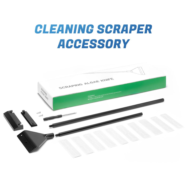 CXY Aquarium Cleaning Tools, Telescopic Handle Aquarium Cleaner, Aluminum Alloy Algae Scraper, with 10 Blades - PawsPlanet Australia