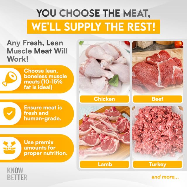 Know Better Chicken Recipe Premix for Raw Or Cooked Cat Food - Natural Supplies Meal Mix with Taurine for Cats - Indoor Cat Food Meal Completer, Feline Premix for Homemade Cat Food - 4.8 Oz 4.8oz