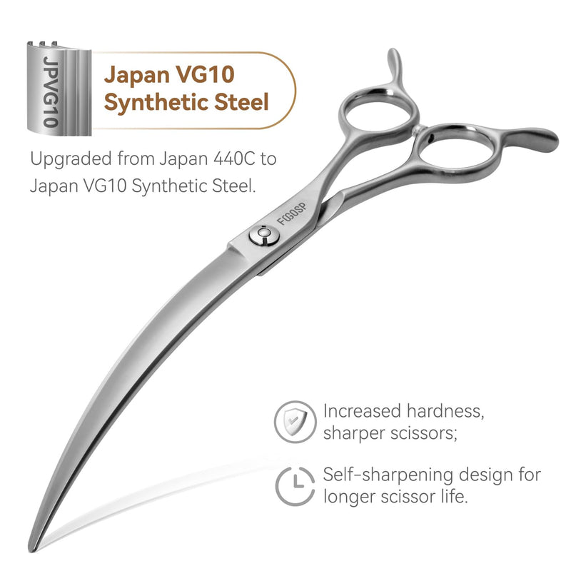 Professional 45°Curved Grooming Scissors for Dogs 7.0 in Big Arc Curved Shears for Professional Groomer Japan VG10 High-carbon Steel Right Hand Matte 45° Curved Shears 7.0 in,Matte - PawsPlanet Australia