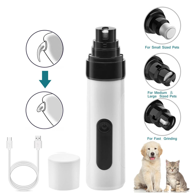 Silent Groom Pro Nail Grinder with 3-Level Battery Indicator – Ultra-Quiet (<40dB) Electric Pet Nail Trimmer for Small & Large Dogs | 2-Speed (6050-7700RPM) & Quick Sensor |USB Rechargeable - PawsPlanet Australia