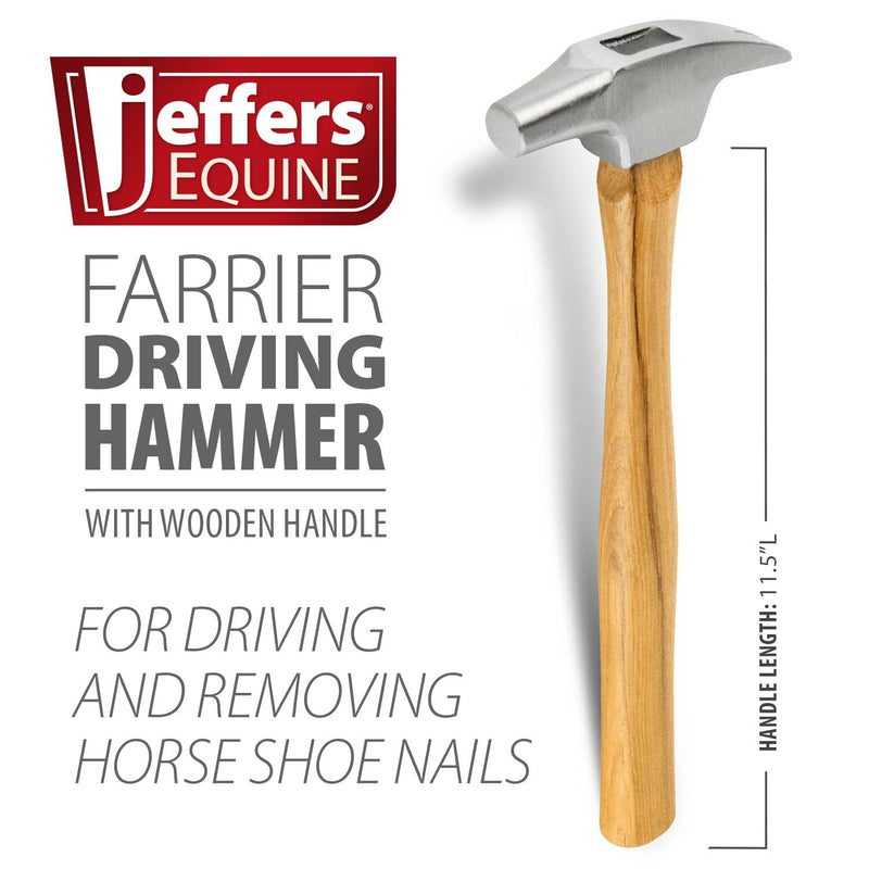Jeffers Equine Farrier Driving Hammer for Horses – Wooden Handle Horseshoe Hammer, Livestock Tool for Hoof Care, Shoeing, Trimming, Nails, Horseshoes, Equestrian Supplies, Steel Head, Toolbox