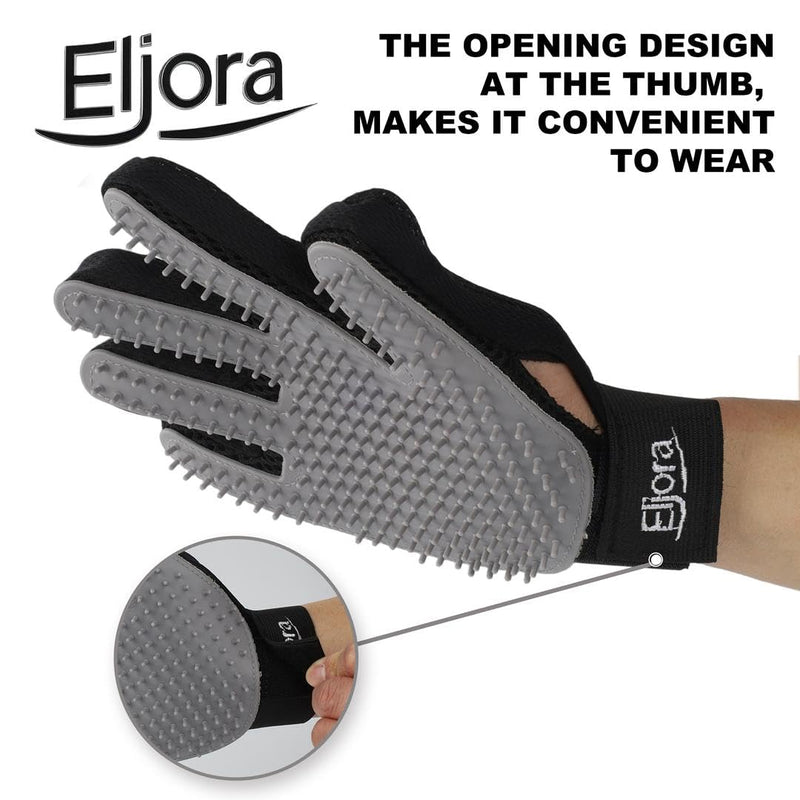 Pet Grooming Glove & Dematting Comb Set – Anti-Slip Handle Deshedding Comb+ Gentle Massage Glove (Pair) for Dogs & Cats – Removes Loose Hair, Mats & Tangles – Safe, Effective Grooming