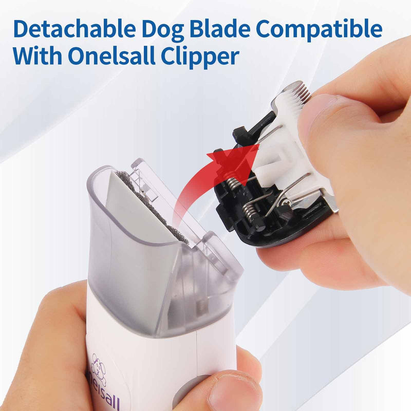 2 Pack Dog Grooming Replacement Blade Compatible with Oneisall Low Noise Dog Clippers, Dog Hair Vacuum Clipper Made of Ceramic Blade & Stainless Steel Blade Size9.5mm 9.5mm-2P