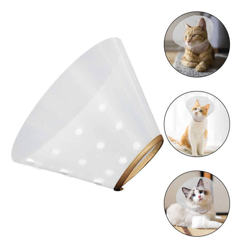 Veemoon Adjustable Plastic Pet Recovery Collar in Gold to Protect the Neck in Case of Wounds and Skin Irritations for Cats and Dogs