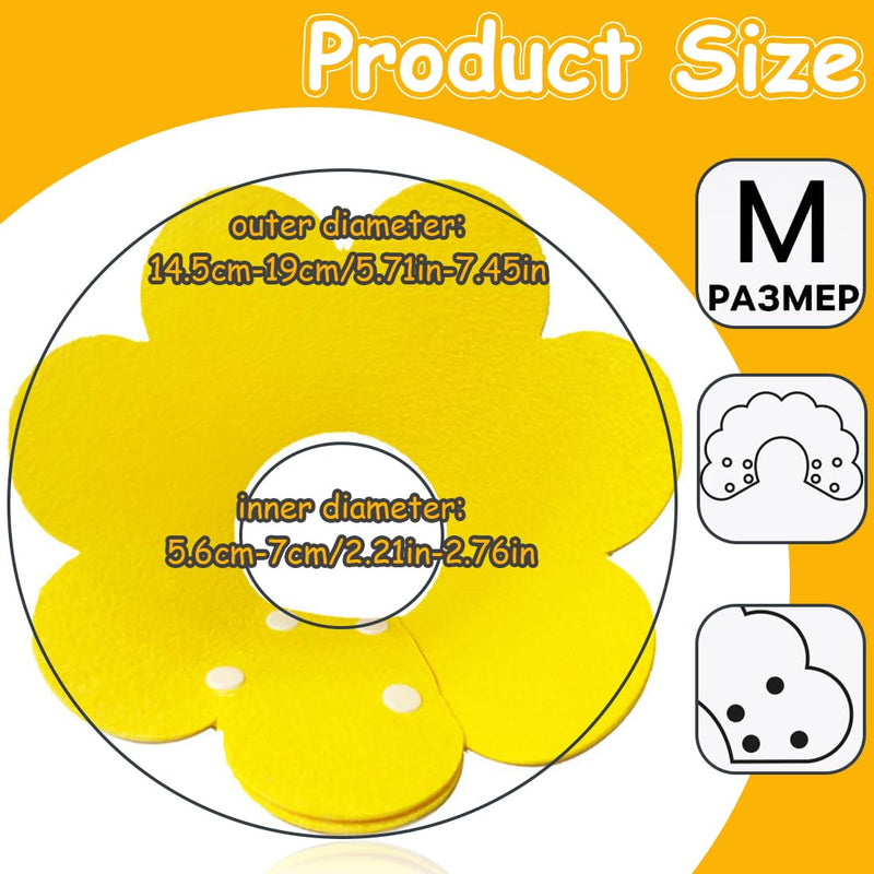Soft Felt Protective Collar for Cats and Small Dogs, Adjustable Collar for Dogs and Cats After Surgery for Wound Healing and Leak Protection (M)