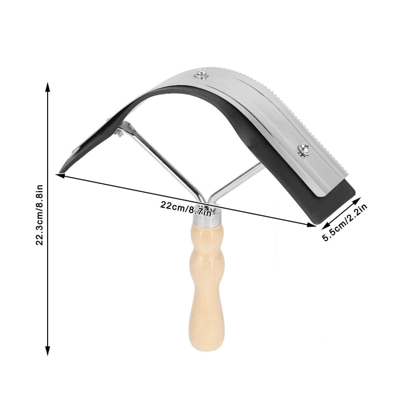 KIMISS Horse Sweat Scraper with Wooden Handle - Nonslip Grooming & Tool for Horse, Cattle, Donkey - Essential Farm Equipment for Livestock Care