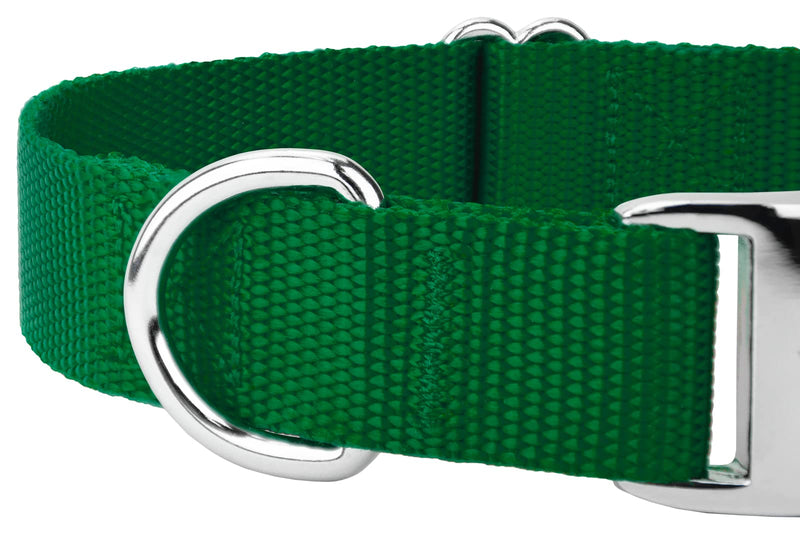 Country Brook Petz Premium Nylon Dog Collar with Metal Buckle for Small Medium Large Breeds - Vibrant 30+ Color Selection (Medium, 3/4 Inch, Christmas Green) Medium (Pack of 1) - PawsPlanet Australia