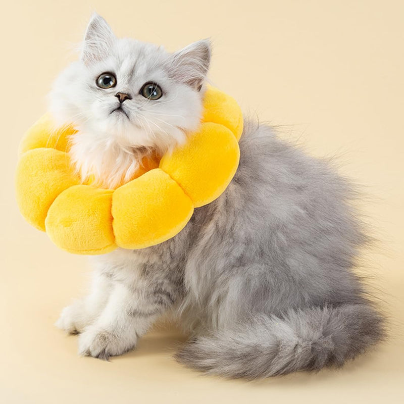 1 x Adjustable Soft Flowers Cat Recovery Collar Cone for Cats Small Dogs After Surgery and Injuries (M)