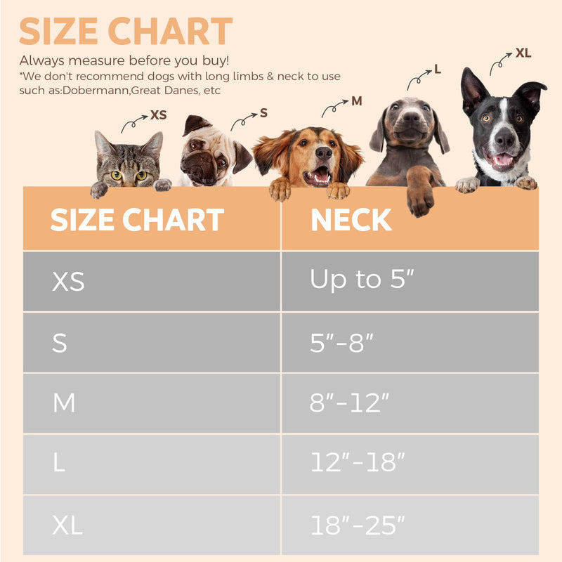 Inflatable Dog Cone Collar, Recovery Dog Cone After Surgery, Adjustable Blow up Dog Donut Collar, Pet Recovery Collar for Dogs Size L 12”-18” [Neck:12"-18"] Large - PawsPlanet Australia