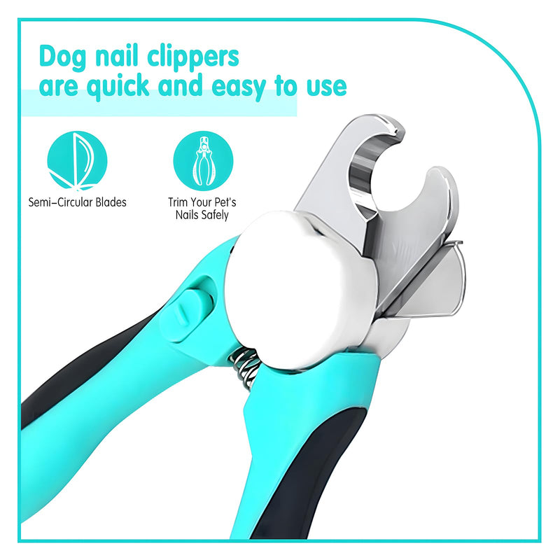 2 in 1 Dog Nail Trimmers with LED Light for Bloodline, Dog Comb, Dog Nail Clippers with Quick Sensor & Safety Guard to Avoid Overcutting, Cat Puppy Claw Clipper for Grooming with Nail File Blue - PawsPlanet Australia