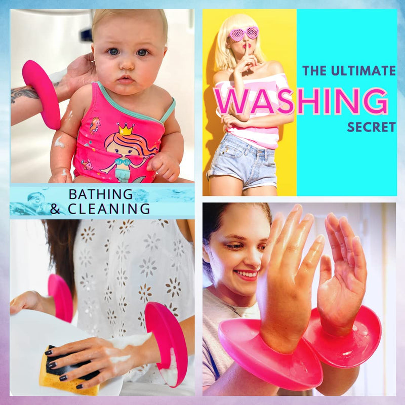 BaR-K Patented Drip Catcher Cuffs - Stops Soap & Water from Running Down Arms While Washing Face, Stay Dry and Clean - Face Wash Wristbands for Spa, Pink Set of 2 2 Cuffs - PawsPlanet Australia