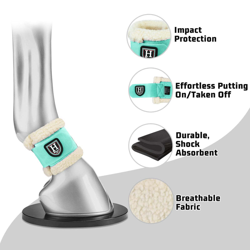 Harrison Howard Essential Premium Horse Pastern Wraps with Berber Fleece Lining Sold in Pairs Mint - PawsPlanet Australia