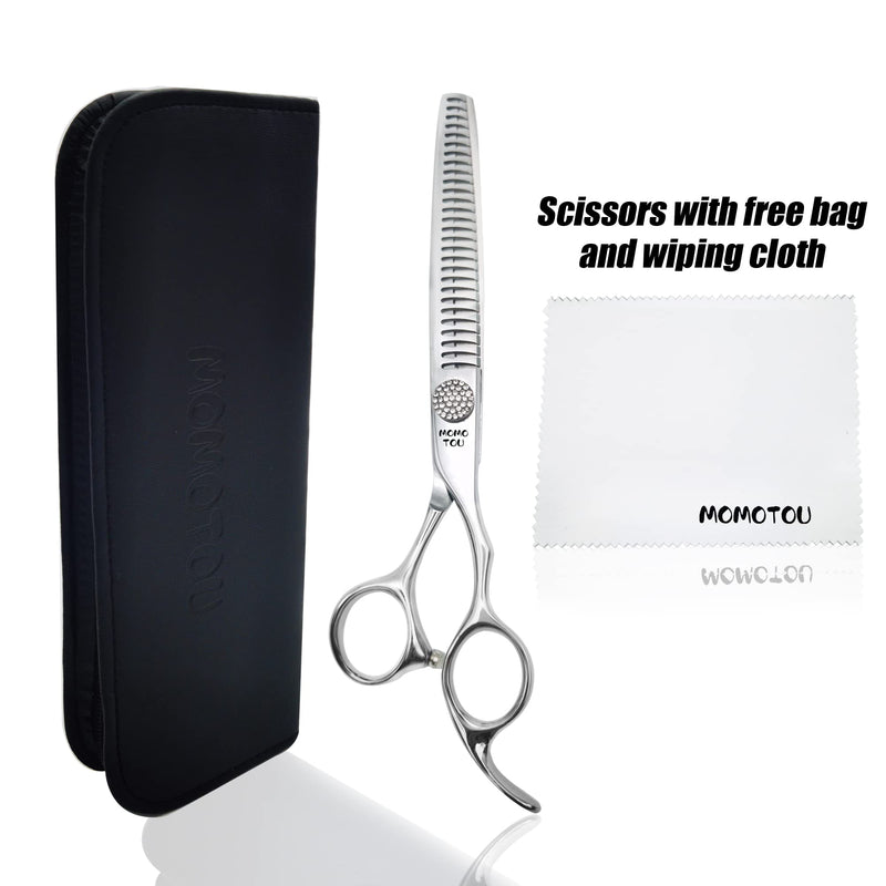 7'' Chunker Dog Grooming Scissors with Simulation Diamond 440C Stainless Steel Easy Use Polished Pet Dog Trimming Texturizing Shears for Groomers and Home Users Chunker Scissors 7'' - PawsPlanet Australia