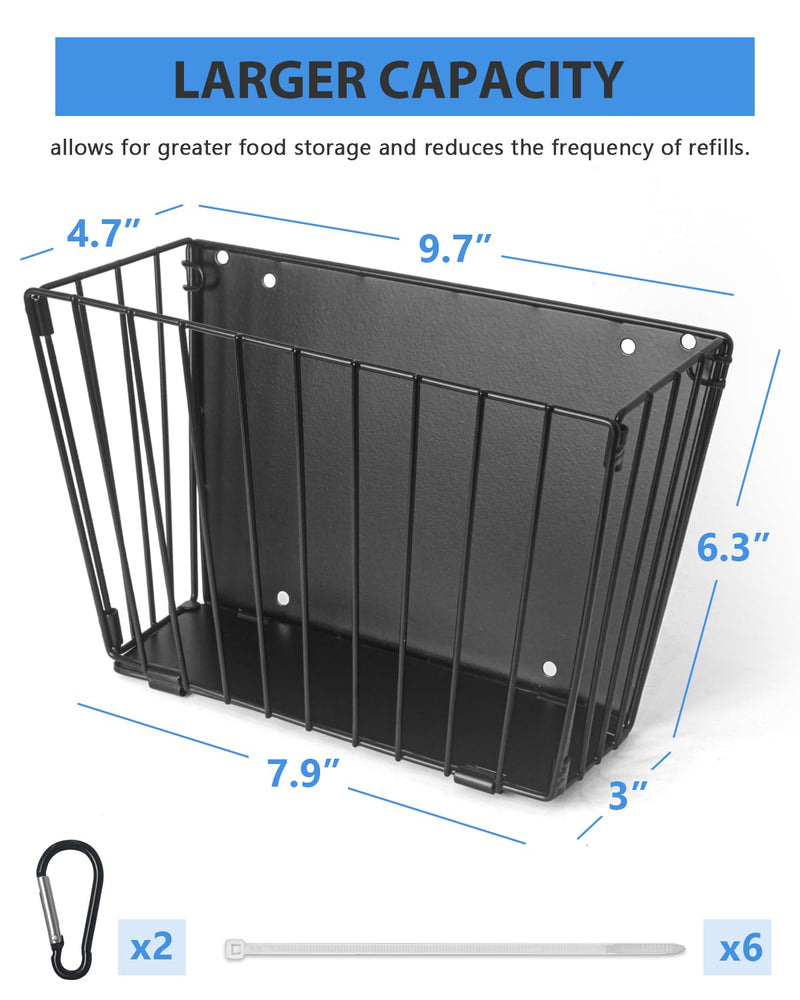 Rabbit Hay Feeder - Guinea Pig Hay Feeder - X-Large Metal Frame Bunny Hay Feeder, 9.7x4.7x6.6 inch Guinea Pig Hay Holder for Bunny, Guinea Pigs, Chinchillas, Small Animals (1 Pack) 1-Pack Black - PawsPlanet Australia