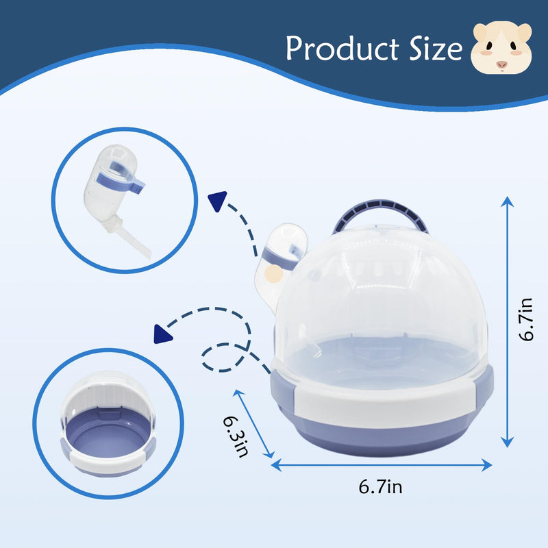 Hamster Carrier Cage Portable Cages Small Animals Carry Travel Case with Water Bottle Plastic Breathable Guinea Pig Outgoing Cage for Dwarf Hamster Ferret Chinchillas Hedgehog (Blue) 【Blue】