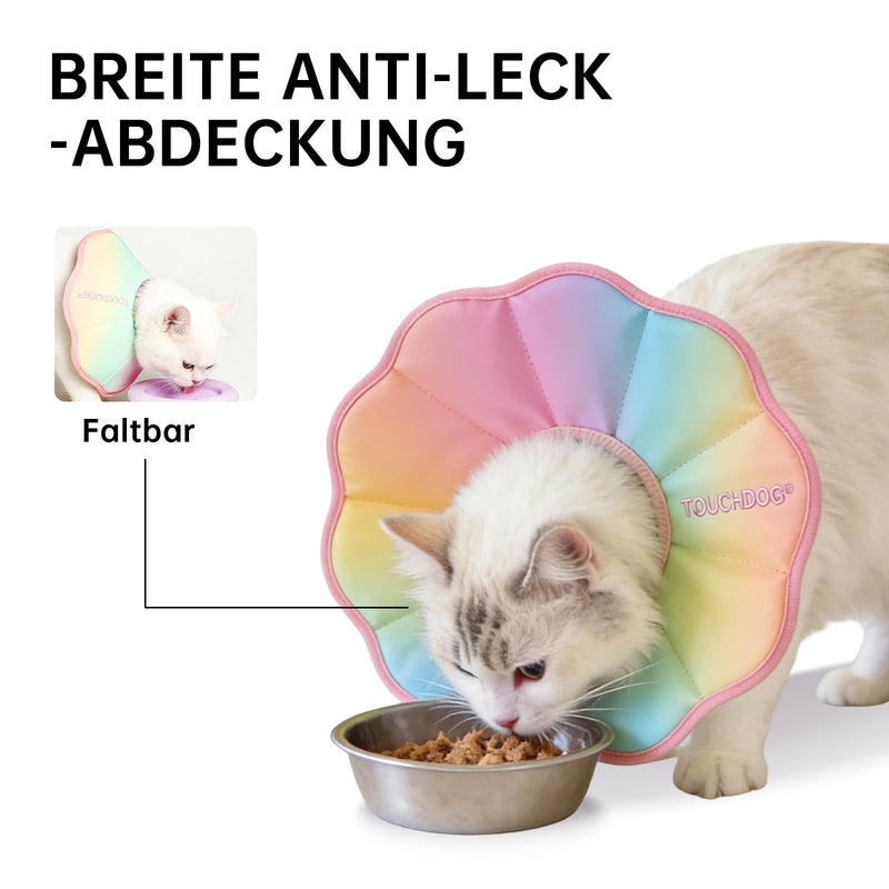 Adjustable Soft Cat Cone Collar - Waterproof Recovery Collar for Cats After Surgery, Lightweight Elizabethan Collar for Kittens, Small to Large Pink Gradient Color M(Neck: 22-26CM)