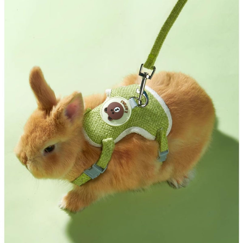 Rabbit Harness and Leash Set Adjustable Bunny Harness Leash Ferret Harness Guinea Pig Harness Ferret Leash for Small Pets Walking Outdoor (Small,Pink) Pink - PawsPlanet Australia