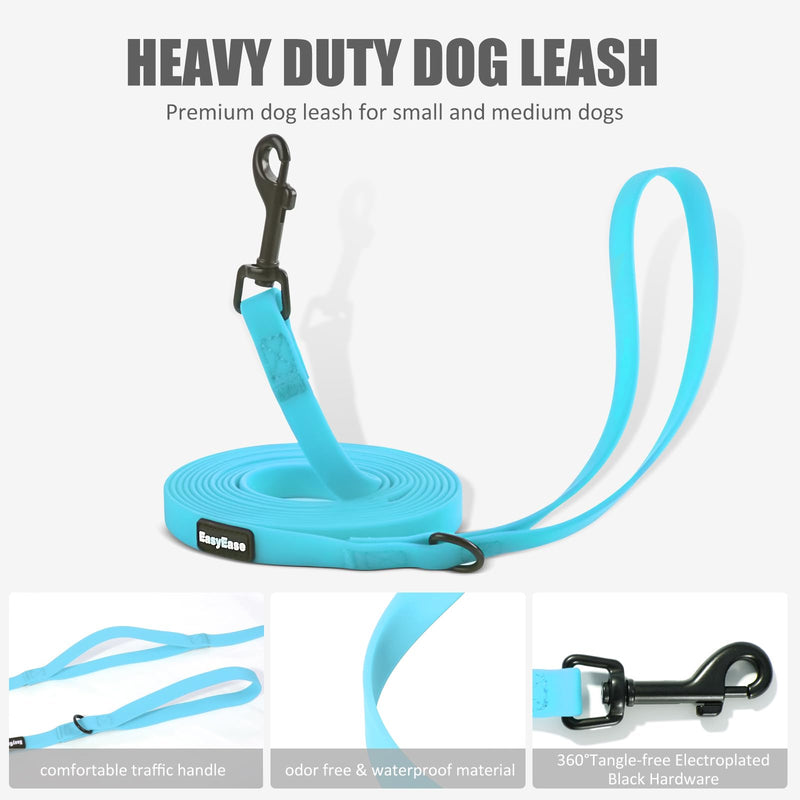 Small Dog Dog Leash with Electroplated Black Hardware, Lightweight Dog Leash with Traffic Handle, 10FT Waterproof Blue Dog Leash Coated with Durable and Odor Free Material for Small and Medium Dogs - PawsPlanet Australia