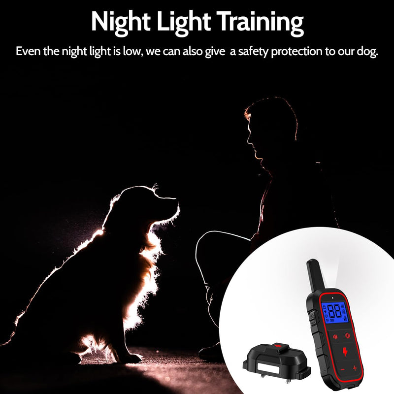 Dog Training Collar Electric Dog Collar with 4 Training Modes and Rechargeable Remote Waterproof Range 3300Ft for Small Medium Large Dogs(Red) Red - PawsPlanet Australia