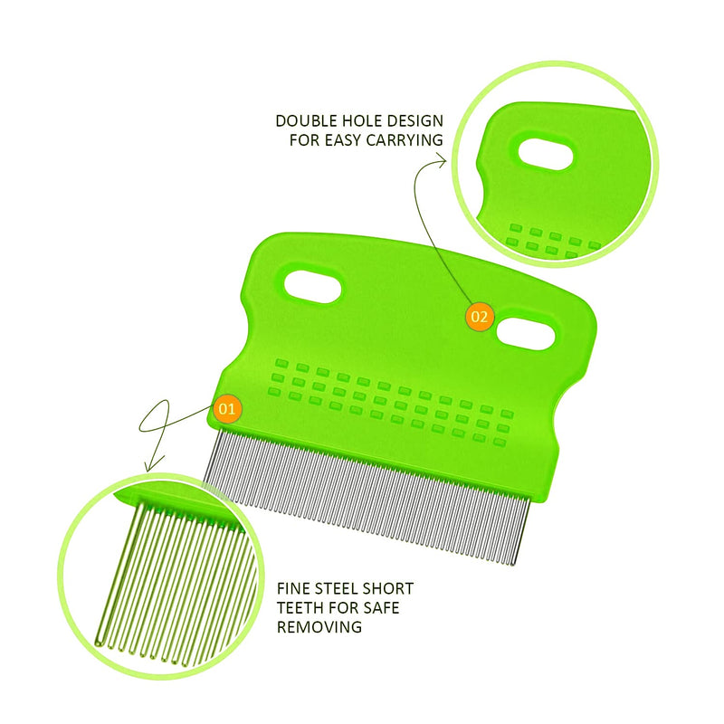 2 Pcs Pet Grooming Combs - Flea and Lice Remover for Dogs, Cats, and Small Pets (Blue and Green) - PawsPlanet Australia