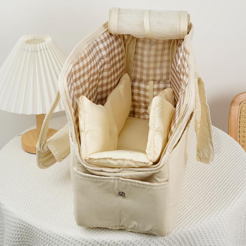 ?S-Size Bag and mat? ONECUTE Dog Carrier Set for Small Dog with a Soft mat, Beige - PawsPlanet Australia