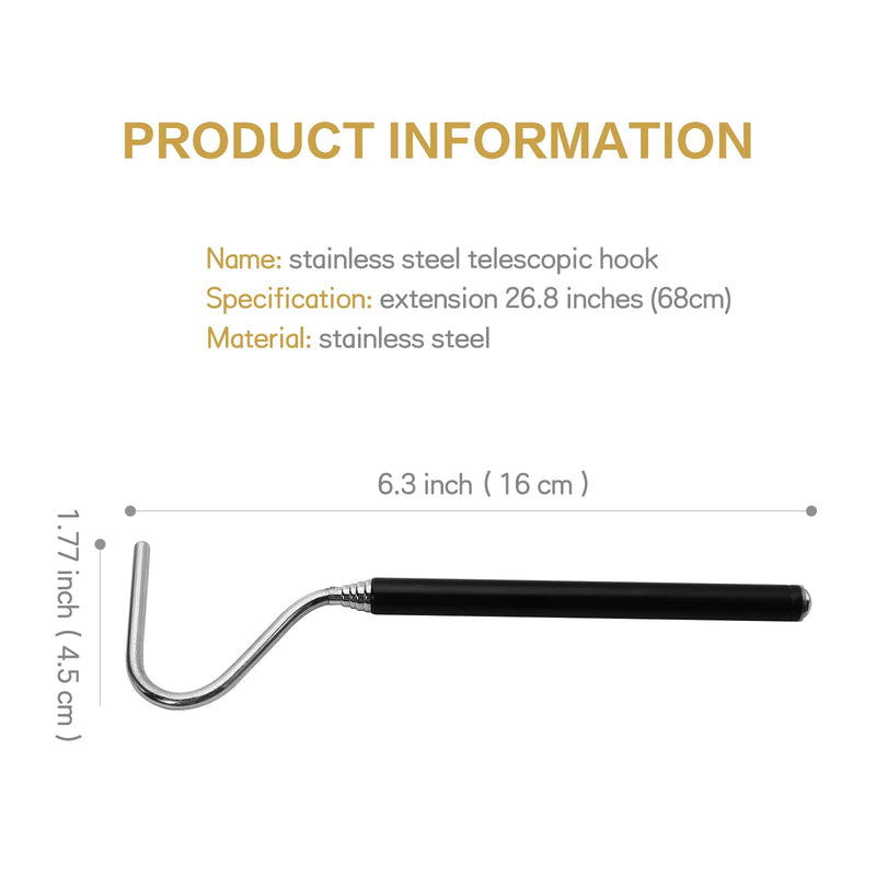 CONSIO Retractable Reptile Hook, Portable Mini Snake Hook Collapsible Stainless Steel Snake Tool, and Snake & Reptile Hook Retractable Catching Snake Handling Tool - PawsPlanet Australia