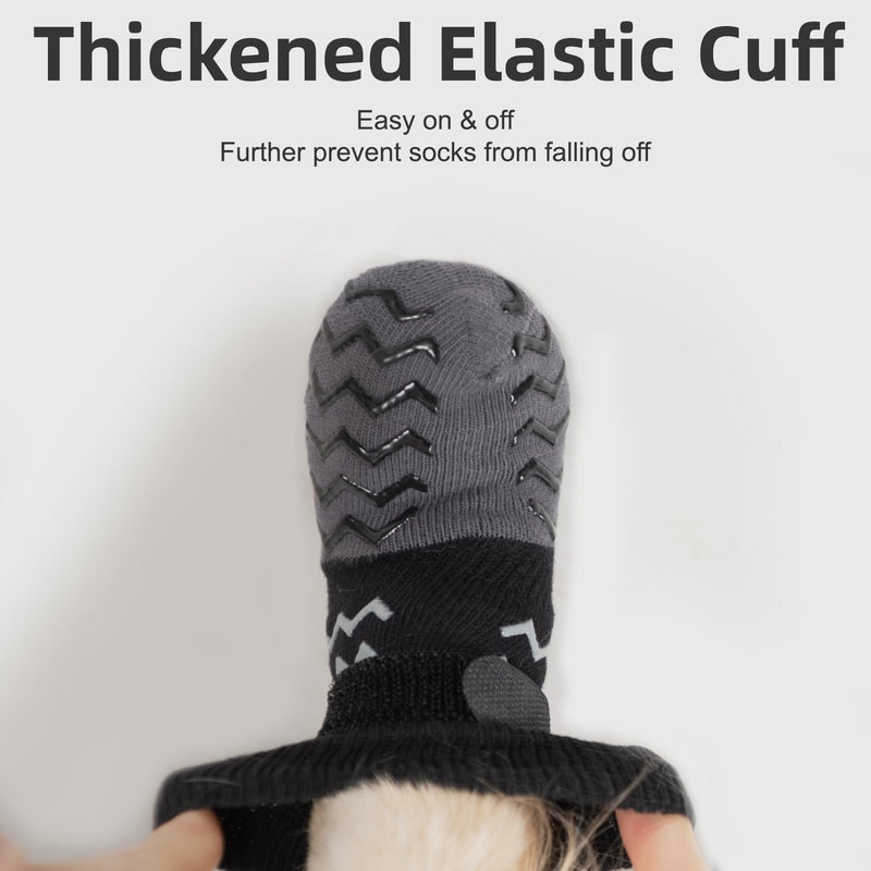 Dog Socks Shoes for Hot Pavement to Prevent Licking Paws, Summer Anti Slip Pet Booties with Grip Traction Control for Hardwood Floors, Grippy Boots & Paw Protectors for Small Medium Large Senior Dogs Black Large (Paw Width: 3") - PawsPlanet Australia