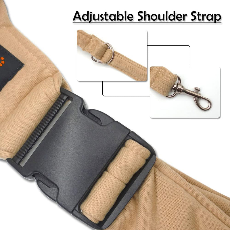 NATUYA Small Dog Carrier Sling Cat Sling,Adjustable Strap Hand Free Pet Puppy for Outdoor Traveling Subway (Apricot) Apricot - PawsPlanet Australia