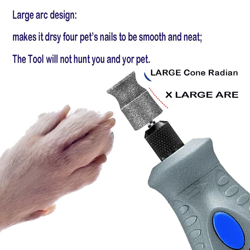 Diamond Dremel Dog Nail Grinder Bits for Rotary Tool-1/8'' Dremel Dog Nail Grinder Attachment-Pet Nail Grinder Bit Work for Animals Nail Care (XX Large Q) ClassicQ 1P - PawsPlanet Australia