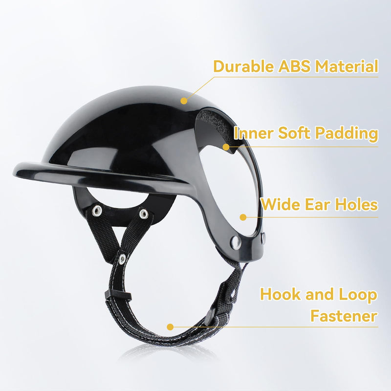 PETLESO Extra Small Dog Goggles and XSmall Dog Helmet, 2Pcs Anti-UV Doggy Sunglasses Cat Motorcycle Protecetive Helmet Set, Chihuahua Safety Hard Hat Outdoor Head & Eyes Protection, White XS Black+White - PawsPlanet Australia