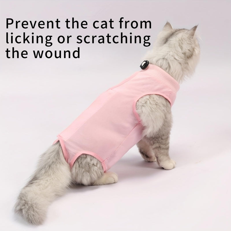 Cat Bodysuit After Surgery, Cat Bodysuit for Cat Surgery, Body Cat After Surgery, Professional Recovery Suit for Cats, Recovery Suit, Anti-Leak E-Collar Alternative for Abdominal Wounds, Skin Diseases (Pink, S) Size S