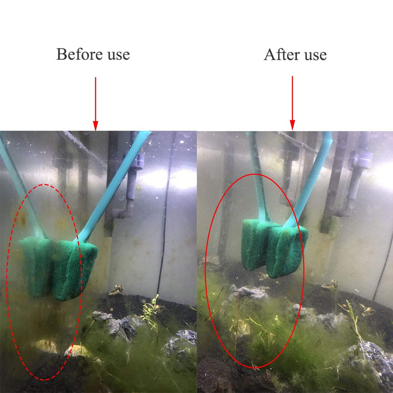 Aquarium Double Sided Sponge Cleaning Brush Cleaner Scrubber 2 Packs One Set Blue and Green Brushs - PawsPlanet Australia