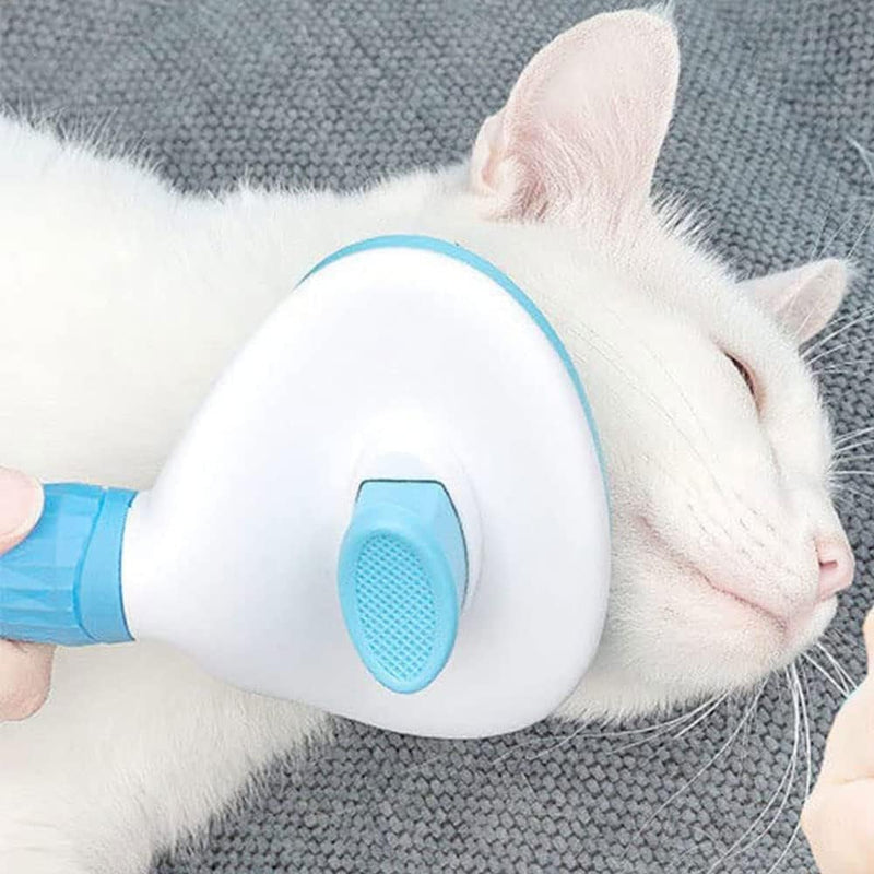 Dog Brush Cat Brush Grooming Comb,Self Cleaning Cat Dog Slicker Brushes with Smooth handle,Pet Grooming Tool with Cleaning Button for Cat Dog Shedding Tools Cat Dog Massage Clean Tangled Brush (blue) - PawsPlanet Australia