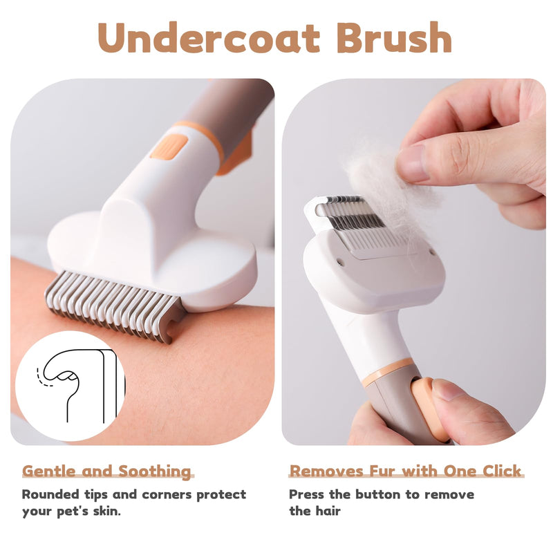 Dog Brush for Shedding, 3-in-1 Cat Hair Brush for Indoor Cats, Self Cleaning Deshedding & Grooming Brush, Furminator for Long & Short Hair Pets