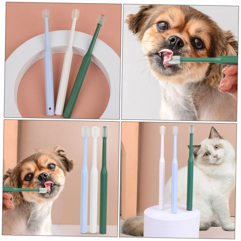 TOYANDONA Pack of 4 Dog Toothbrushes with Soft Bristles Toothbrush for Cats Puppies and Dogs Pet Toothbrush for Oral Hygiene at Home