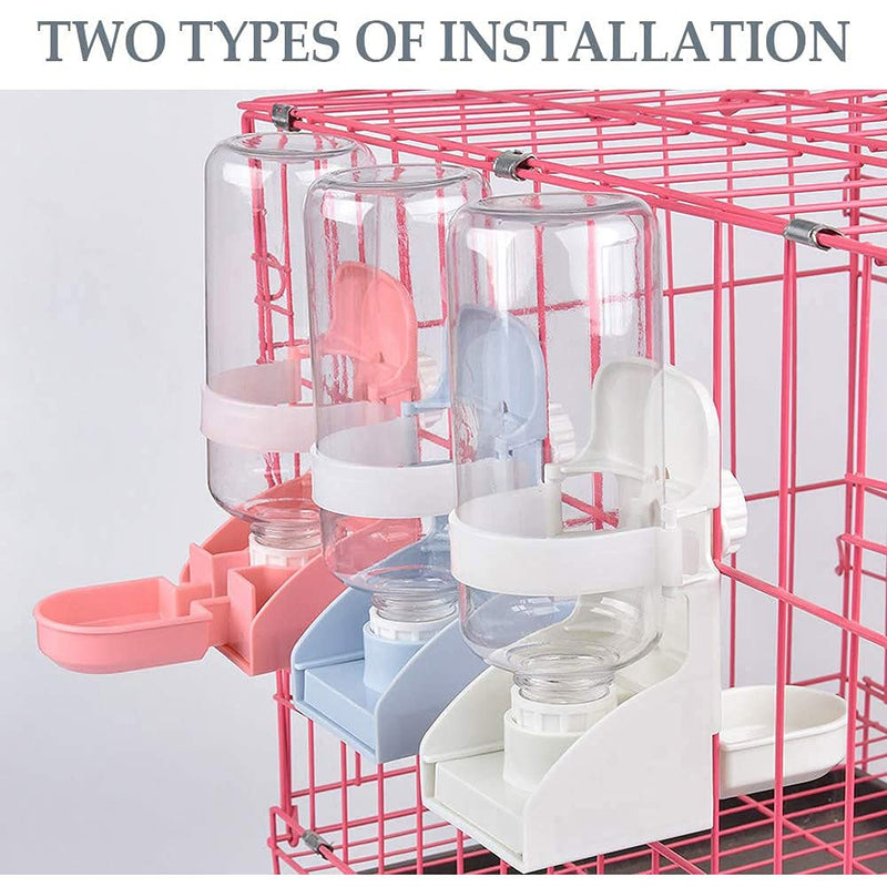17oz Rabbit Water Feeder, Pet Cage Suspended Water Dispenser, Hanging Automatic Small Animal Water Bottle Bowl for Bunny Chinchilla Hedgehog Ferret Hamster White - PawsPlanet Australia