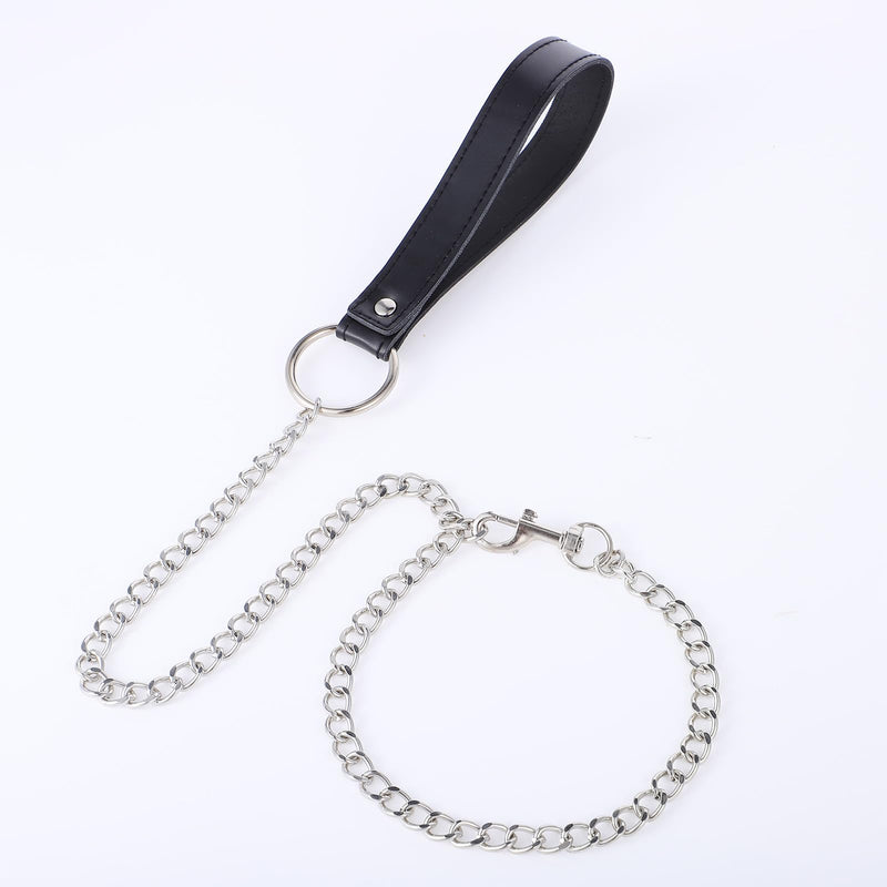Heavy Duty Metal Dog Leash, Chew Proof Pet Leash with Soft Handle Stainless Steel Cuban Link Chain for Large & Medium Size Pets Walking Training and Traveling (4 FTx3 mm (0-80 lbs)) - PawsPlanet Australia