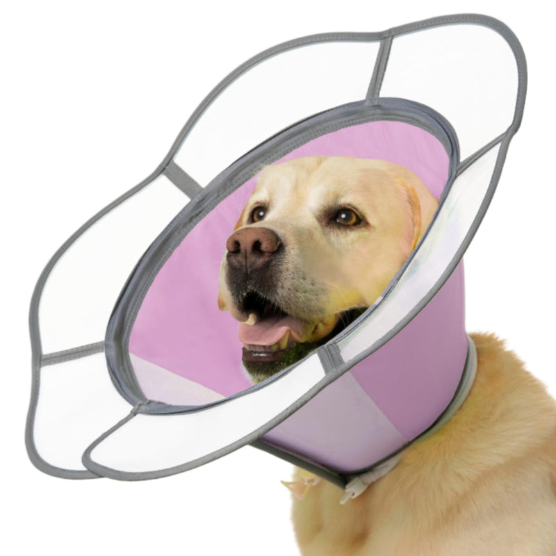 Soft Dog Cone Collar After Surgery Recovery,Adjustable E-Collar with Removable Shield,Lightweight,Breathable Anti-Licking Protective Cone for Large,Medium,Small Pets (Rose Pink, M (Neck:12''-15'')) Rose Pink M (Neck:12''-15'')