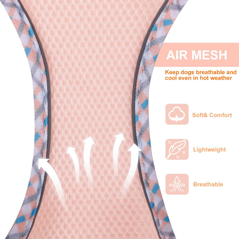 Dog Harness for Small Medium Dogs No Pull Adjustable Step in Puppy Harness and Leash Set,Reflective Breathable Mesh Pet Harnesses Soft Padded Vest for Dogs Easy to Put on (Pink, XS) Pink - PawsPlanet Australia