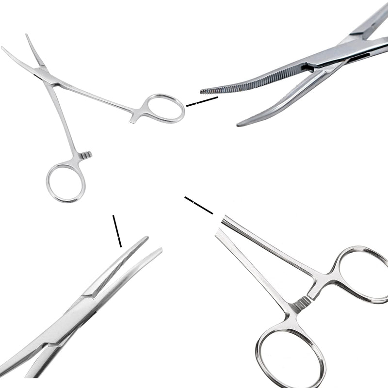 WUWYOUWL Hemostat Forceps, Stainless Steel Dog Cat Pet Scissors Ear Hair Clamp Fishing Scissors Tools (18cm Bent)