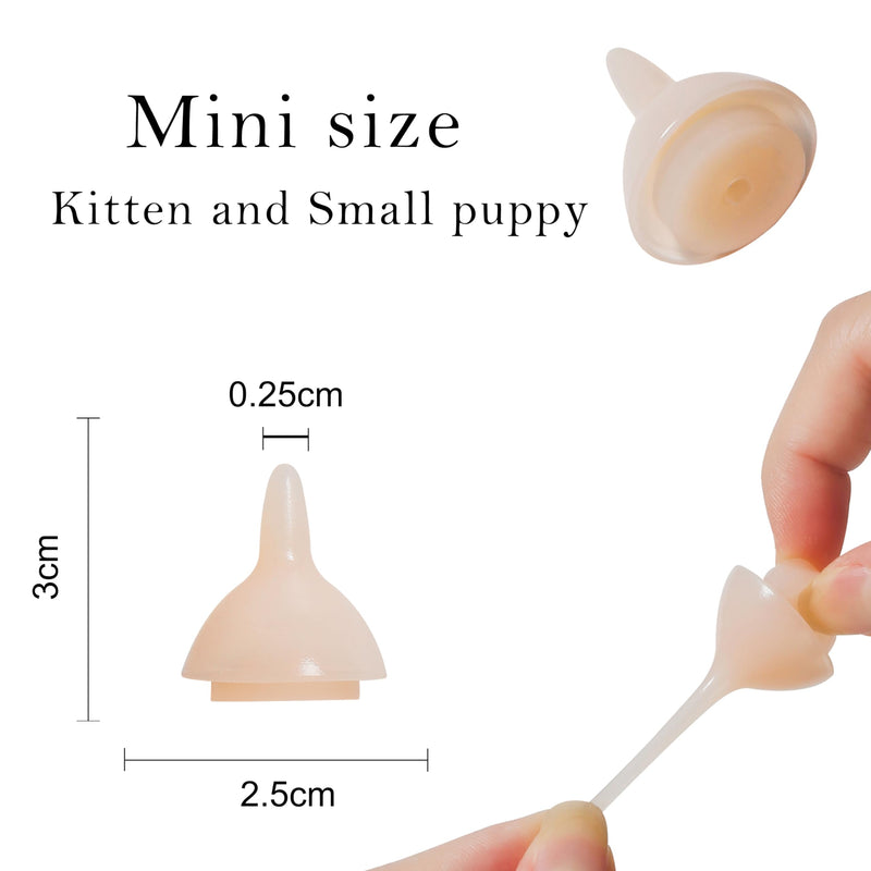 Feeding Silicone Nipple and Syringes for Newborn Kittens, Puppies, Rabbits, Small Animals Dongdong pet (1 Bottle+2 Mini Pink Nipples+4 Syringes) 1 Bottle+2 Mini Pink Nipples+4 Syringes - PawsPlanet Australia