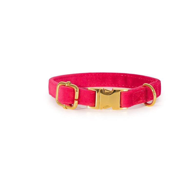Pretty in Pink Velvet Adjustable Dog Collar With Detachable Backed Bow Tie(Extra Small) Extra Small - PawsPlanet Australia