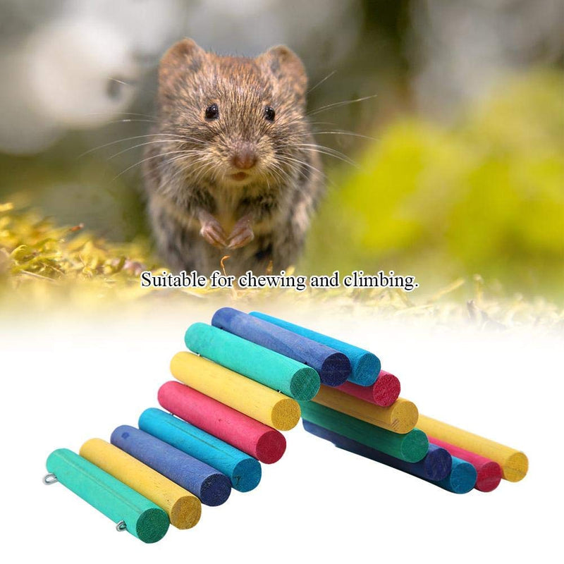 Bendable Hamster Climbing Bridge Colorful Bird Wooden Bridge Ladder Mouse Rat Guinea Pig House Cage Villa Exercise Chew Toy Small Animal Cave Hideout