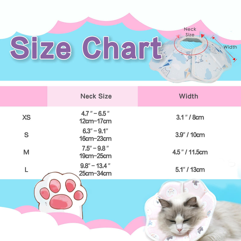 Soft Cat Recovery Collar,Adjustable Cat Cone,Cat Protective Cone Collar After Surgery,for Cats (Pink Love, M) Pink Love - PawsPlanet Australia